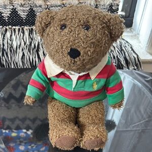 Ralph Lauren Brown and Green Stuffed Polo Bear